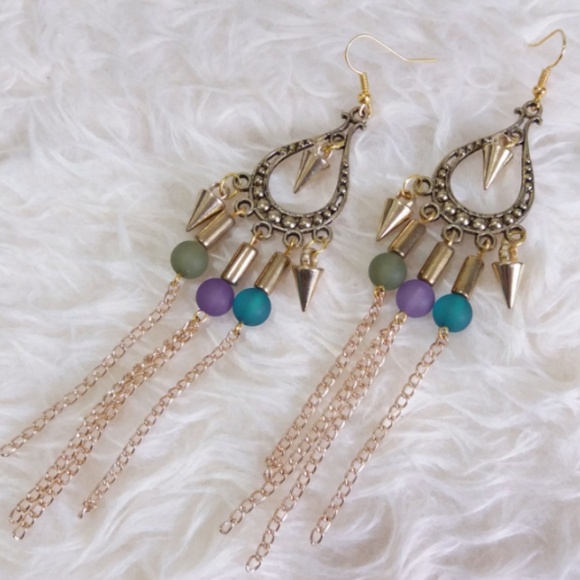 Vintage Dangle Drop Hook Earrings - Picture 2 of 2